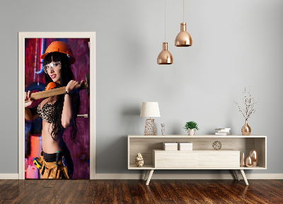 Adesivo em porta Mulher trabalhadora