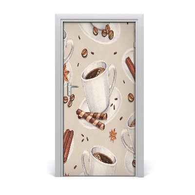 Autocolante para porta Uma xícara de café