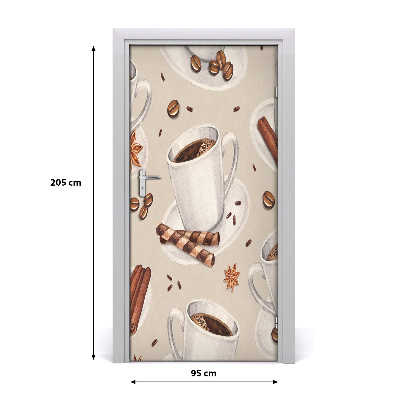 Autocolante para porta Uma xícara de café