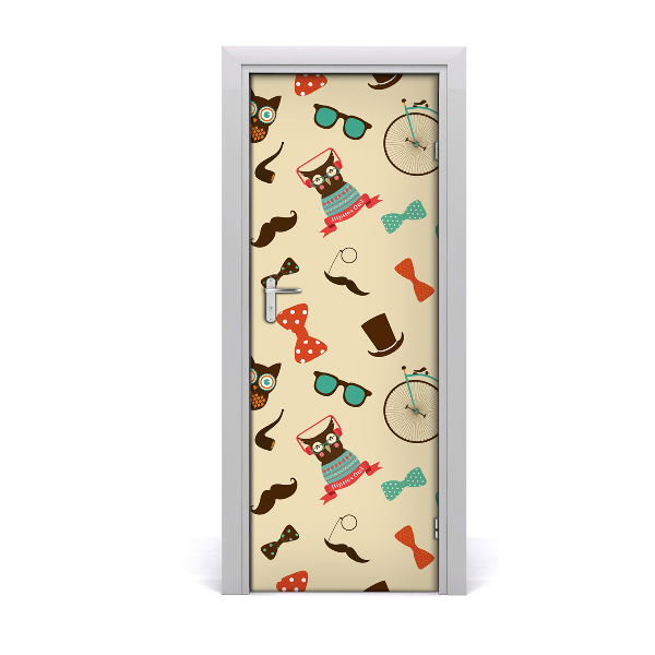 Autocolante para porta Óculos de bicicleta coruja