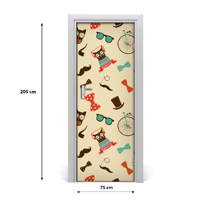 Autocolante para porta Óculos de bicicleta coruja