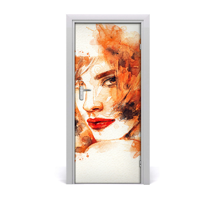 Adesivo em porta Mulher abstrata