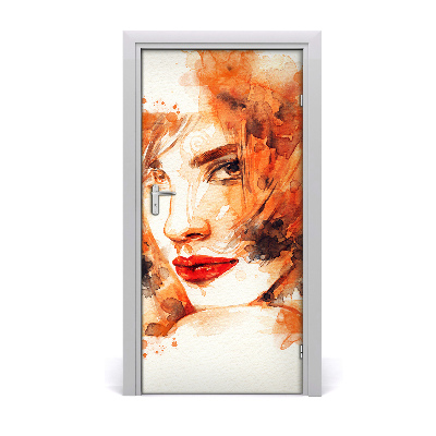 Adesivo em porta Mulher abstrata