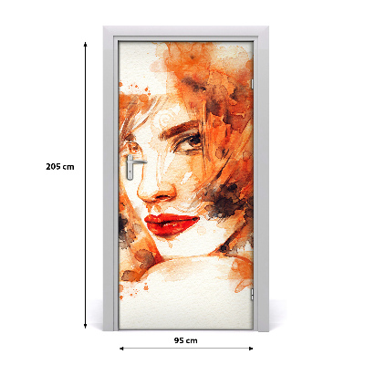 Adesivo em porta Mulher abstrata