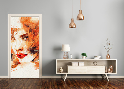 Adesivo em porta Mulher abstrata