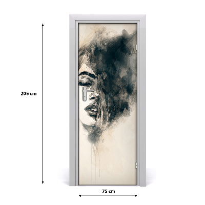 Adesivo em porta Mulher abstrata