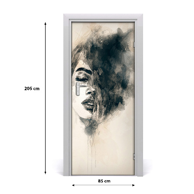 Adesivo em porta Mulher abstrata