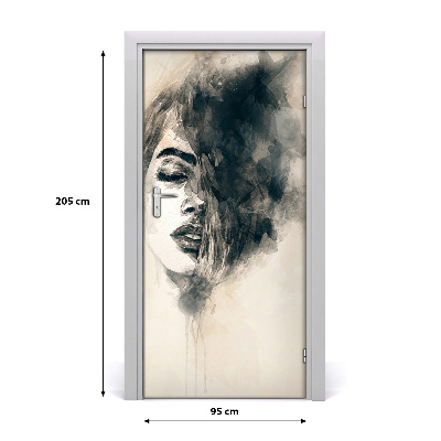 Adesivo em porta Mulher abstrata