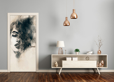 Adesivo em porta Mulher abstrata