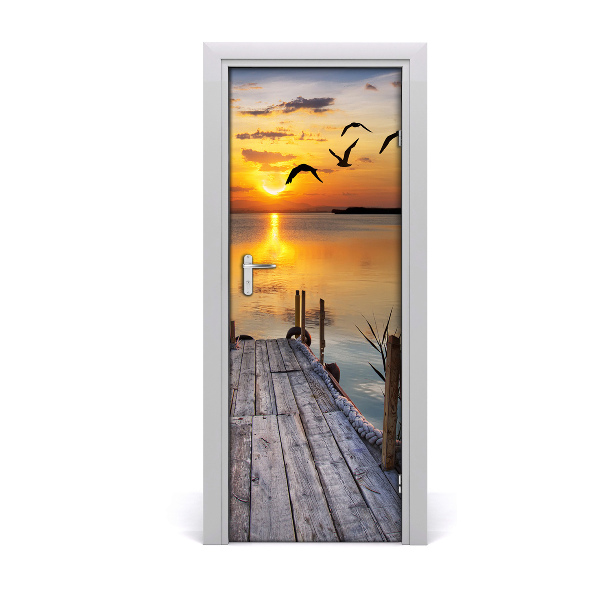 Autocolante para porta Cais de madeira