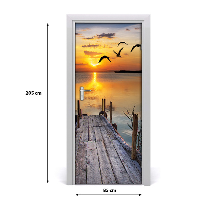 Autocolante para porta Cais de madeira