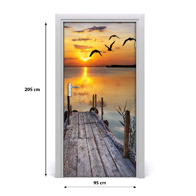 Autocolante para porta Cais de madeira