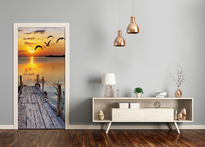 Autocolante para porta Cais de madeira