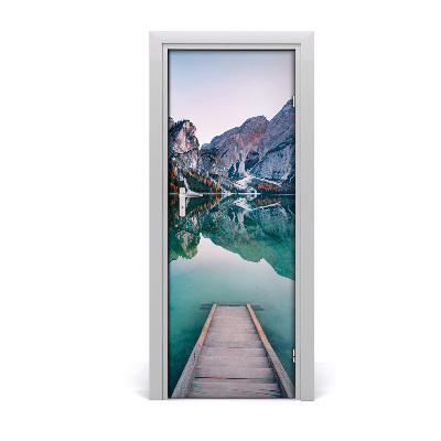 Papel de parede em porta Lago da Montanha
