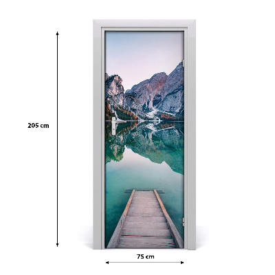 Papel de parede em porta Lago da Montanha