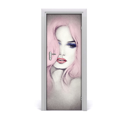 Adesivo em porta Mulher abstrata