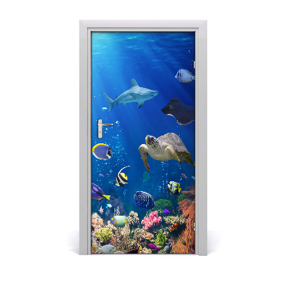 Adesivo em porta Recife de coral