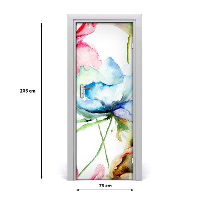 Autocolante para porta Papoulas