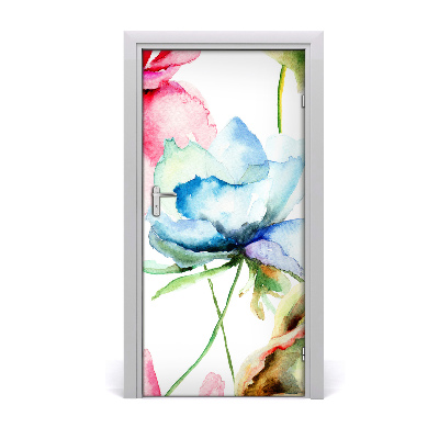 Autocolante para porta Papoulas