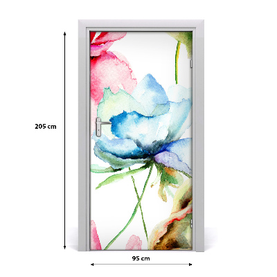 Autocolante para porta Papoulas