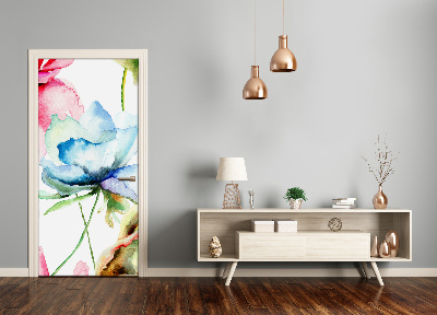 Autocolante para porta Papoulas