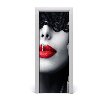 Autocolante para porta Máscara de renda