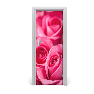 Papel de parede em porta rosas cor de rosa