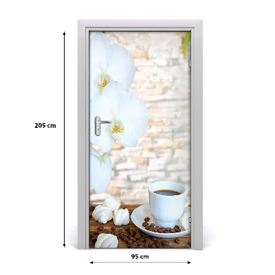 Autocolante para porta Uma xícara de café