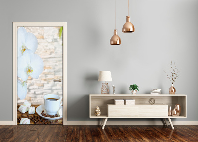 Autocolante para porta Uma xícara de café