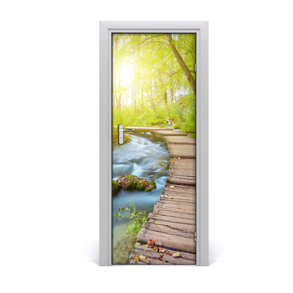 Papel de parede em porta Caminho na floresta