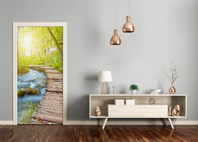 Papel de parede em porta Caminho na floresta