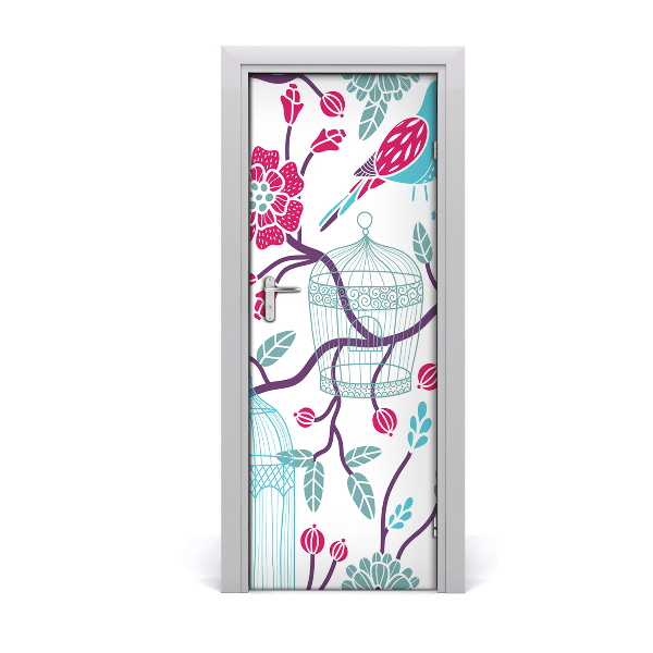 Papel de parede em porta Gaiolas de pássaros