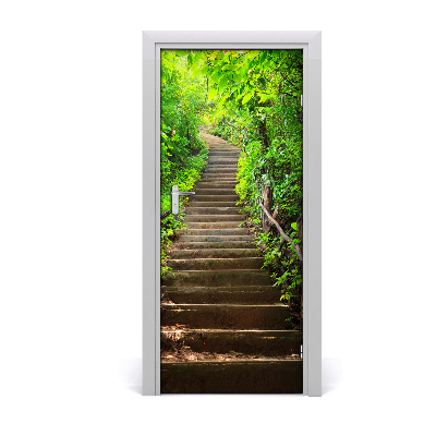 Autocolante para porta Escadas para a floresta
