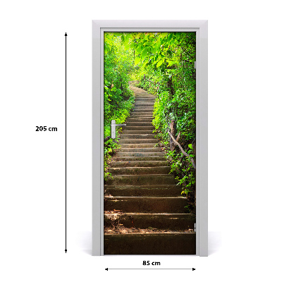 Autocolante para porta Escadas para a floresta