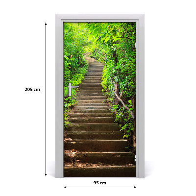 Autocolante para porta Escadas para a floresta