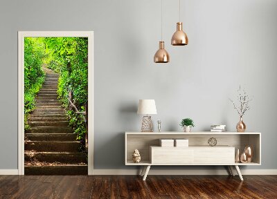 Autocolante para porta Escadas para a floresta