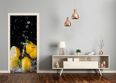 Papel de parede em porta Limão