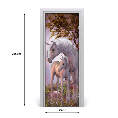 Autocolante para porta Unicórnios