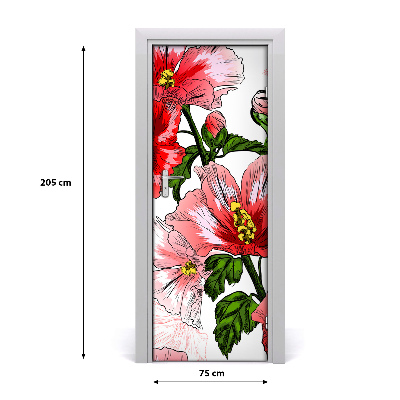 Autocolante para porta Hibisco