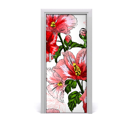 Autocolante para porta Hibisco