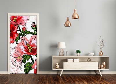 Autocolante para porta Hibisco