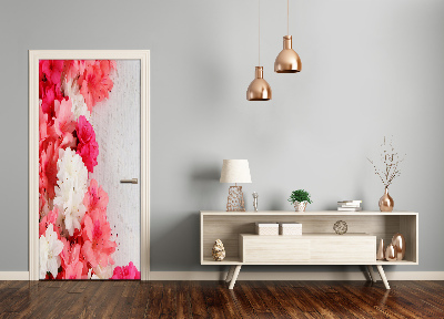 Adesivo em porta Flores em madeira