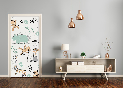 Adesivo em porta Animais da África