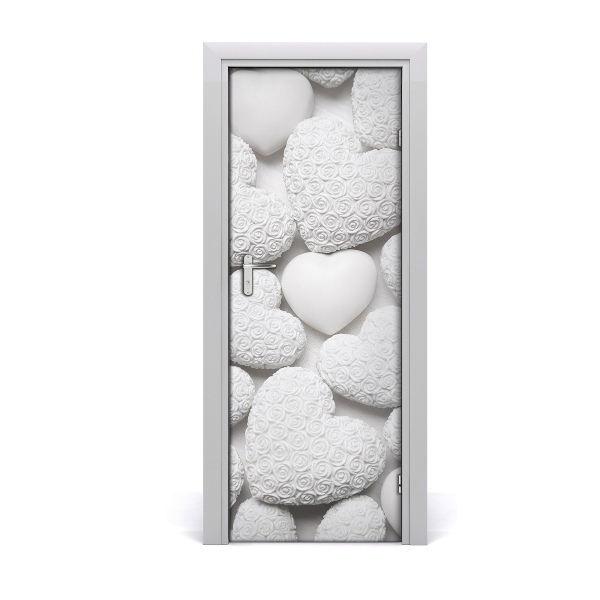 Papel de parede em porta Fundo de coração branco