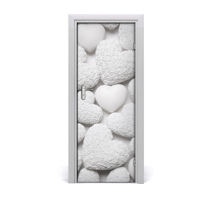 Papel de parede em porta Fundo de coração branco