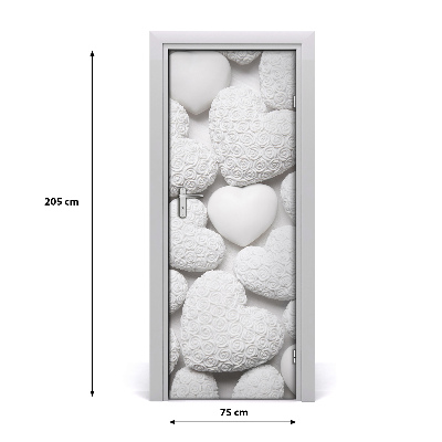 Papel de parede em porta Fundo de coração branco