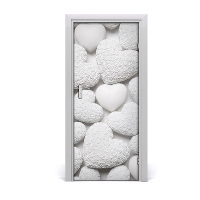 Papel de parede em porta Fundo de coração branco