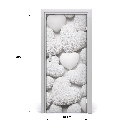 Papel de parede em porta Fundo de coração branco