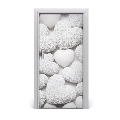 Papel de parede em porta Fundo de coração branco