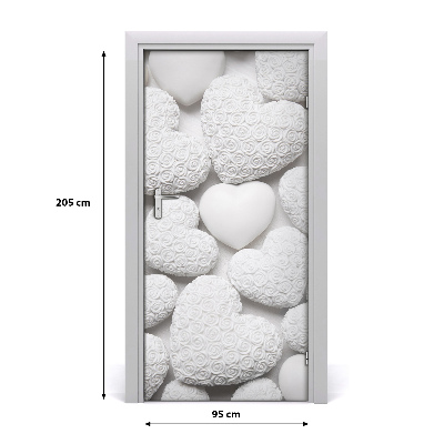 Papel de parede em porta Fundo de coração branco